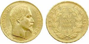 20 Franc 法蘭西第二帝國 (1852 - 1870) 金 拿破仑三世