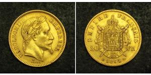 20 Franc 法蘭西第二帝國 (1852 - 1870) 金 拿破仑三世