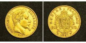 20 Franc 法蘭西第二帝國 (1852 - 1870) 金 拿破仑三世