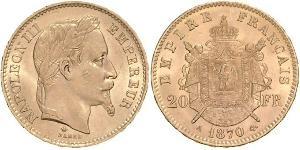 20 Franc 法蘭西第二帝國 (1852 - 1870) 金 拿破仑三世