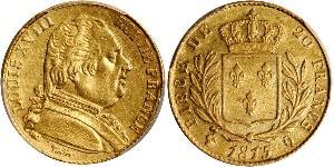 20 Franc 波旁复辟 金 路易十八 (1755 - 1824)