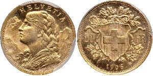 20 Franc 瑞士 金 