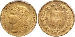 20 Franc 瑞士 金 