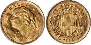 20 Franc 瑞士 金 