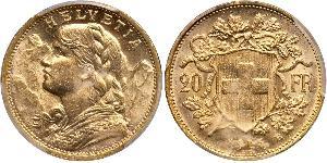 20 Franc 瑞士 金 