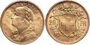20 Franc 瑞士 金 