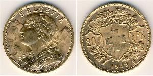20 Franc 瑞士 金 