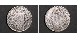 20 Franc 法屬摩洛哥 (1912 - 1956) 銀 穆罕默德五世 (摩洛哥) (1909 - 1961)