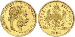 20 Franc / 8 Florin Austria-Hungary (1867-1918) Gold Franz Joseph I (1830 - 1916)