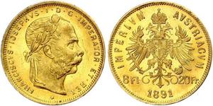 20 Franc / 8 Florin Austria-Hungary (1867-1918) Gold Franz Joseph I (1830 - 1916)