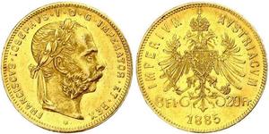 20 Franc / 8 Florin Austria-Hungary (1867-1918) Gold Franz Joseph I (1830 - 1916)