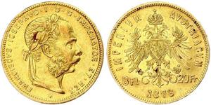 20 Franc / 8 Florin Austria-Hungary (1867-1918) Gold Franz Joseph I (1830 - 1916)