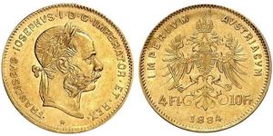 20 Franc / 8 Florin Österreich-Ungarn (1867-1918) Gold Franz Joseph I (1830 - 1916)