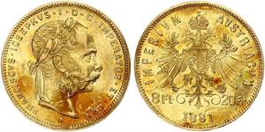 20 Franc / 8 Florin Autriche-Hongrie (1867-1918) Or Franz Joseph I (1830 - 1916)