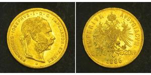 20 Franc / 8 Florin Imperio austrohúngaro (1867-1918) Oro Franz Joseph I (1830 - 1916)