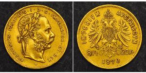 20 Franc / 8 Florin 奥匈帝国 (1867 - 1918) 金 弗朗茨·约瑟夫一世 (1830 - 1916)
