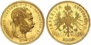 20 Franc / 8 Florin 奥匈帝国 (1867 - 1918) 金 弗朗茨·约瑟夫一世 (1830 - 1916)