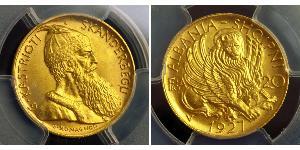 20 Franga Ari Албанская республика (1925-1928) Золото Zog I, Skanderbeg III of Albania