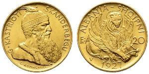 20 Franga Ari Албанская республика (1925-1928) Золото Zog I, Skanderbeg III of Albania