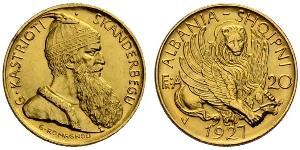 20 Franga Ari Албанська республіка (1925-1928) Золото Zog I, Skanderbeg III of Albania