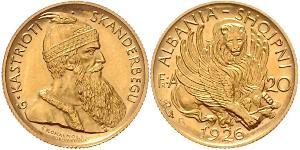 20 Franga Ari Албанська республіка (1925-1928) Золото Zog I, Skanderbeg III of Albania