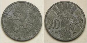 20 Haleru Cecoslovacchia  (1918-1992) Zinco 