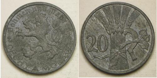 20 Haleru Cecoslovacchia  (1918-1992) Zinco 