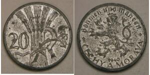 20 Haleru Tschechoslowakei  (1918-1992) Zink 