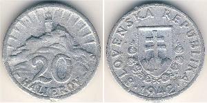 20 Heller Slovacchia Alluminio/Bronzo 