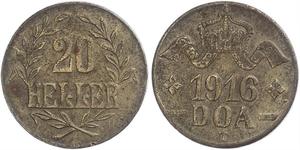 20 Heller German East Africa (1885-1919) 銅 