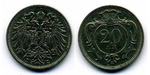 20 Heller 奥匈帝国 (1867 - 1918) 镍 