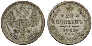 20 Kopeck Empire russe (1720-1917) Argent Alexandre II (1818-1881) / Nicolas II (1868-1918)