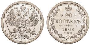 20 Kopeck 俄罗斯帝国 (1721 - 1917) 銀 尼古拉二世 (俄罗斯) (1868-1918) / 亚历山大二世 (俄国) (1818-1881)