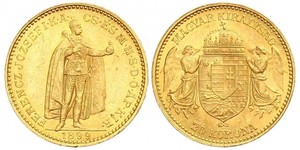 20 Korona Royaume de Hongrie (1000-1918) Or Franz Joseph I (1830 - 1916)