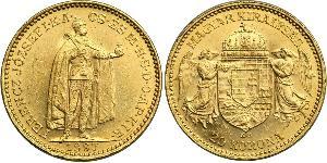 20 Korona Royaume de Hongrie (1000-1918) Or Franz Joseph I (1830 - 1916)