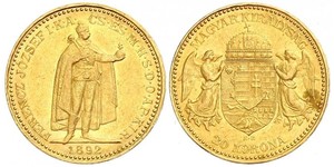 20 Korona Royaume de Hongrie (1000-1918) Or Franz Joseph I (1830 - 1916)