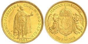 20 Korona Royaume de Hongrie (1000-1918) Or Franz Joseph I (1830 - 1916)