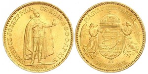 20 Korona Royaume de Hongrie (1000-1918) Or Franz Joseph I (1830 - 1916)