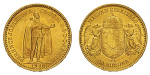 20 Korona Королiвство Угорщина (1000-1918) Золото Франц Иосиф I (1830 - 1916)