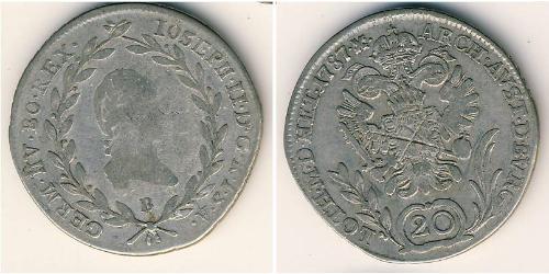 20 Kreuzer Austria Argento 