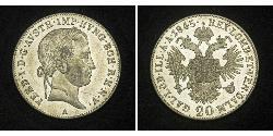 20 Kreuzer Impero austriaco (1804-1867) Argento Ferdinand I of Austria (1793 - 1875)