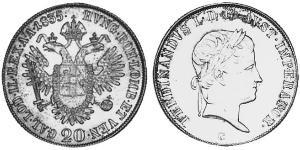 20 Kreuzer Impero austriaco (1804-1867) Argento 
