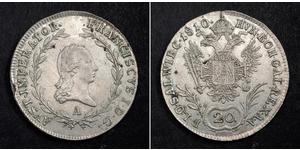20 Kreuzer Impero austriaco (1804-1867) Argento 