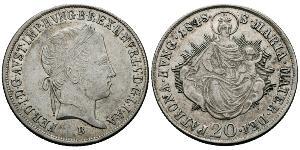 20 Kreuzer Impero austriaco (1804-1867) Argento Ferdinand I of Austria (1793 - 1875)