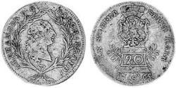 20 Kreuzer Principato di Ansbach (1398–1792) Argento Cristiano Federico di Brandeburgo-Ansbach(1736 – 1806)