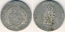 20 Kreuzer Stati federali della Germania Argento 