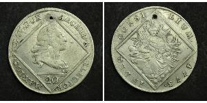 20 Kreuzer Electorate of Bavaria (1623 - 1806) Plata Maximiliano III José, Elector de Baviera(1727 – 1777)