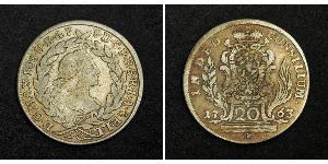 20 Kreuzer Electorate of Bavaria (1623 - 1806) Plata Maximiliano III José, Elector de Baviera(1727 – 1777)