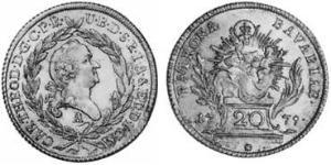20 Kreuzer Electorate of Bavaria (1623 - 1806) Plata 