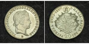 20 Kreuzer Imperio austríaco (1804-1867) Plata Ferdinand I of Austria (1793 - 1875)